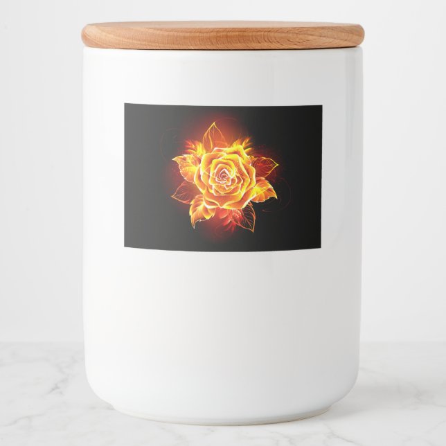 Étiquette Pour Bocaux Blooming Fire Rose (Devant)