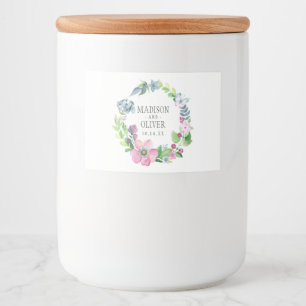 Étiquette Pour Bocaux Boho Watercolor Floral & Butterfly   MARIAGE