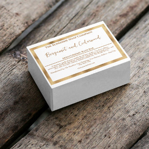 Étiquette Pour Bocaux Boite à savon blanc et faux or imperméable étiquet