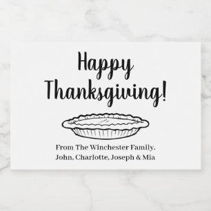 Étiquette Pour Bocaux Bon thanksgiving citrouille pie texte personnalisé