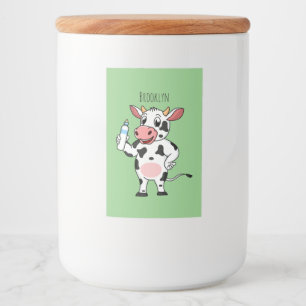 Étiquette Pour Bocaux Bonne vache avec dessin animé de biberon