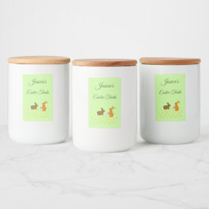 Étiquette Pour Bocaux Bonnets de Pâques et jonquilles personnalisés