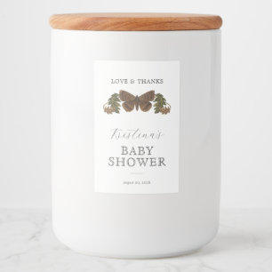 Étiquette Pour Bocaux Botanique de bois Baby shower neutre