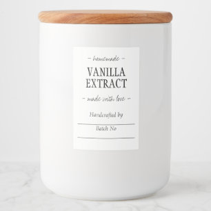 Étiquette Pour Bocaux Bouteille de pot d'extrait de vanille artisanale f