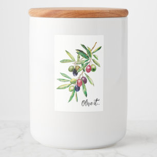 Étiquette Pour Bocaux Branche d'olive aquarelle