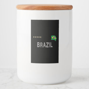 Étiquette Pour Bocaux Brésil Fan Football Fan Chemise Coeur