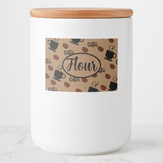Étiquette Pour Bocaux Café Thématique Café Cuisine Canister Flour Étique (Devant)