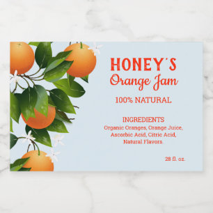 Étiquette Pour Bocaux Canne à fruits d'agrumes orange moderne