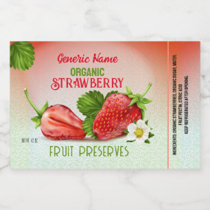 Étiquette Pour Bocaux Canne aux fruits de fraise