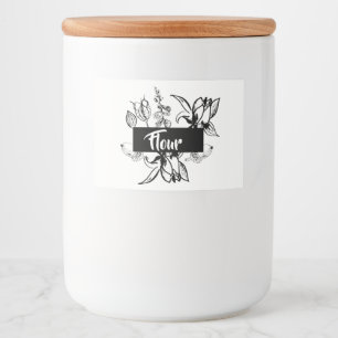 Étiquette Pour Bocaux Canoir Floral noir & blanc personnalisé