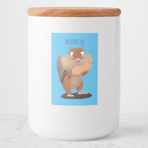 Étiquette Pour Bocaux Caricature de chipmunk à grosses joues mignonnes