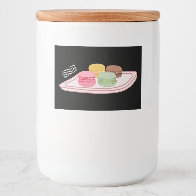 Étiquette Pour Bocaux Caricature de Macaron (Devant)