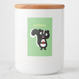 Étiquette Pour Bocaux Caricature de skunk jote happy