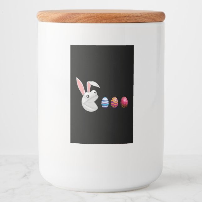 Étiquette Pour Bocaux Chasse aux oeufs Lapin de Pâques (Devant)