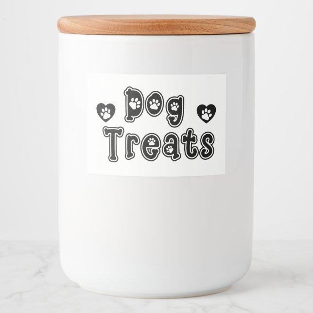 Étiquette Pour Bocaux Chien Traite le texte Empreinte de patte (Devant)