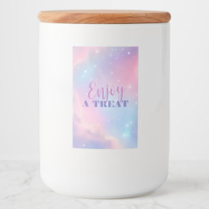 Étiquette Pour Bocaux Ciel Cosmique Rose Bleu Pastel Éthéré de Rêve