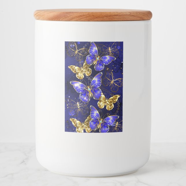 Étiquette Pour Bocaux Composition avec papillons Sapphire (Devant)