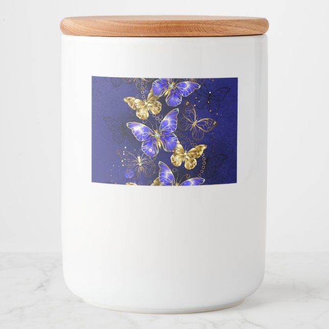 Étiquette Pour Bocaux Composition avec papillons Sapphire (Devant)