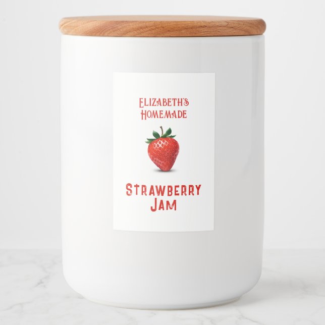 Étiquette Pour Bocaux Confiture aux fraises (Devant)