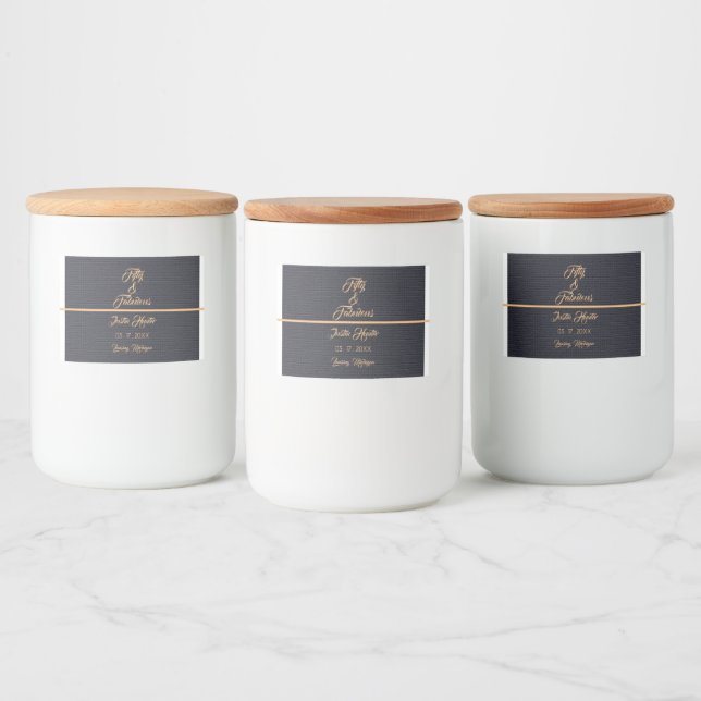 Étiquette Pour Bocaux Conteneur alimentaire moderne 50th Birthday Gold N (Bouteilles)