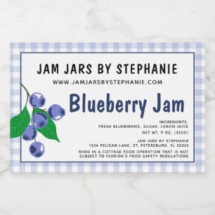 Étiquette Pour Bocaux Cottage Industrie Texte Requis Blueberry Jam Plaid
