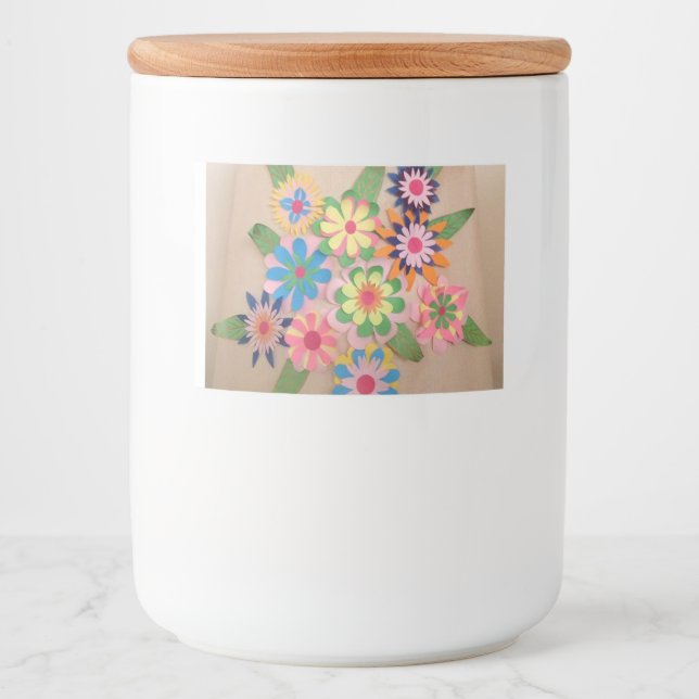 Étiquette Pour Bocaux Coupe de papier floral (Devant)