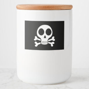 Étiquette Pour Bocaux Crâne éffrayant sur un arrière - plan noir