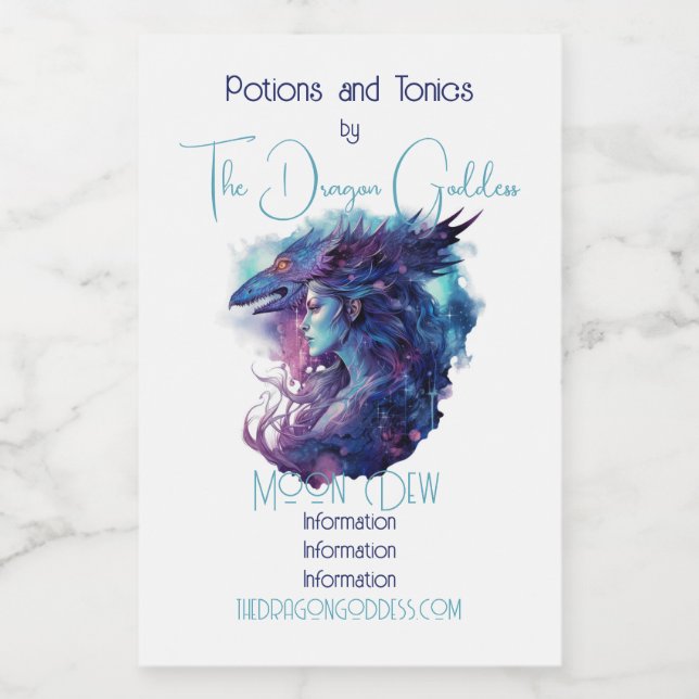 Étiquette Pour Bocaux Créez votre propre déesse Dragon (Étiquettes simples)