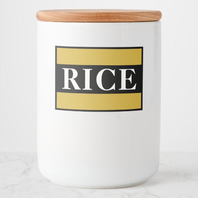 Étiquette Pour Bocaux Custom Rice Storage Container Label for Kitchen (Devant)