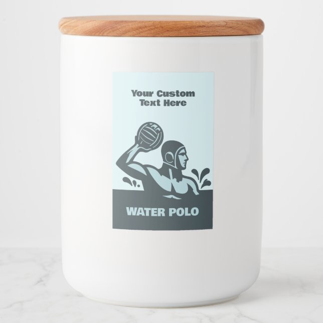Étiquette Pour Bocaux Custom Text Water Polo (Devant)