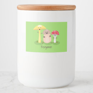 Étiquette Pour Bocaux Cute kawaii champignon champignon toadstool