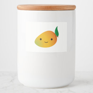 Étiquette Pour Bocaux Cute Kawaii Mango souriant