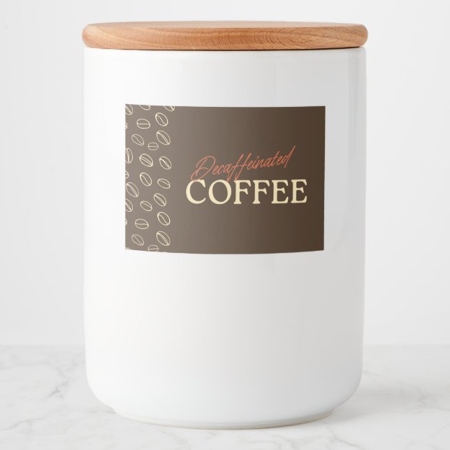 Étiquette Pour Bocaux Decaffeinated Coffee Label – Retro Coffee Beans (Devant)
