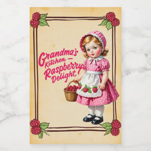 Étiquette Pour Bocaux Délice de framboise de la cuisine de grand-mère Vi