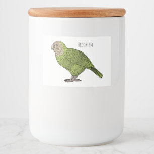 Étiquette Pour Bocaux dessin animé d'oiseaux de Kakapo