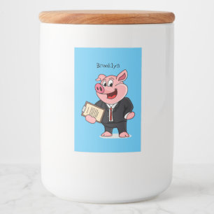 Étiquette Pour Bocaux Dessin animé d'un cochon drôle en costume de ville