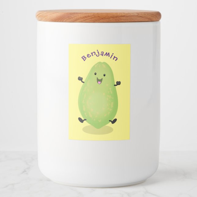 Étiquette Pour Bocaux dessin de la patte papaye de Cute kawaii (Devant)