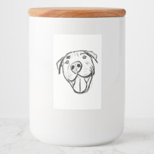 Étiquette Pour Bocaux dessin pitbull simple amoureux des chiens noir bla