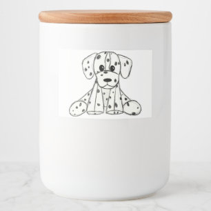 Étiquette Pour Bocaux Dessin simple de contour de chien en peluche dalma