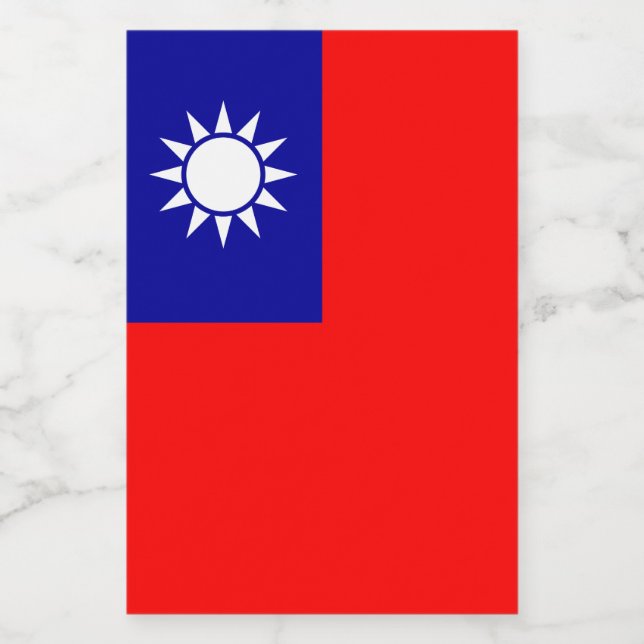 Étiquette Pour Bocaux Drapeau de Taïwan : République de Chine, Taipei ch (Étiquettes simples)