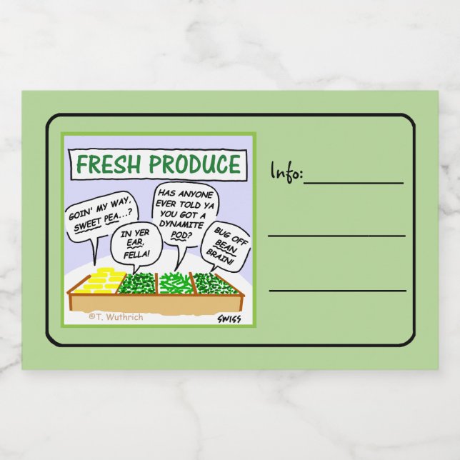 Étiquette Pour Bocaux Drôle Légumes frais Cartoon Home Canning (Étiquettes simples)