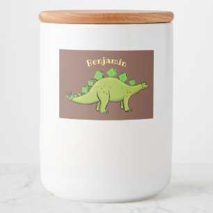Étiquette Pour Bocaux Drôle stegosaurus dinosaure dessin animé