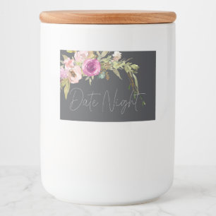 Étiquette Pour Bocaux Dusty rose violet élégant Floral Date Jar de nuit