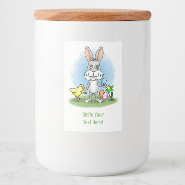 Étiquette Pour Bocaux Easter Bunny and the Chicken (Devant)