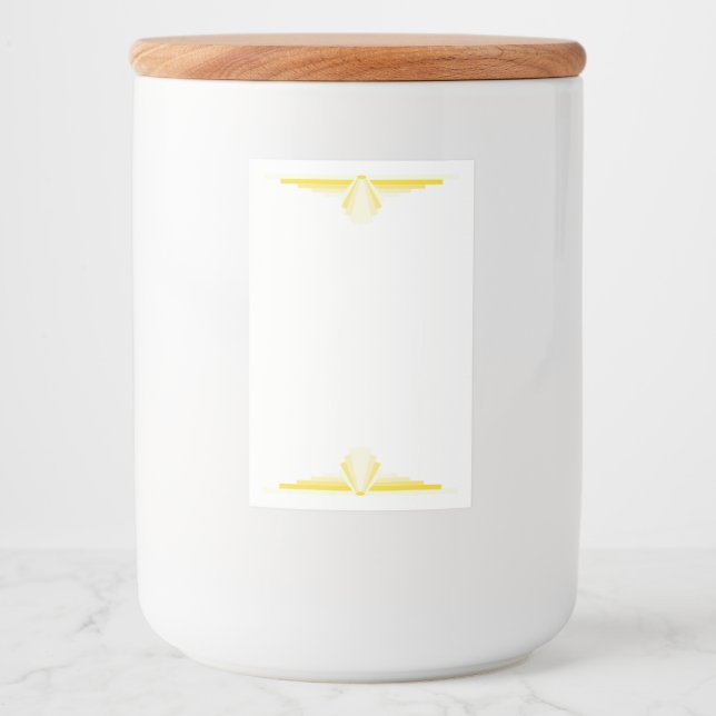 Étiquette Pour Bocaux Elément Art déco en jaune clair (Devant)