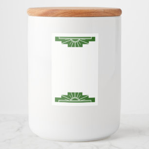 Étiquette Pour Bocaux Elément soleil Art déco en vert foncé