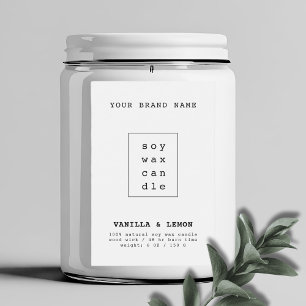 Étiquette Pour Bocaux Emballage de cosmétiques blanc moderne bougie
