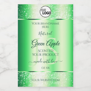 Étiquette Pour Bocaux Emerald Green Parties scintillant Produit Étiquett