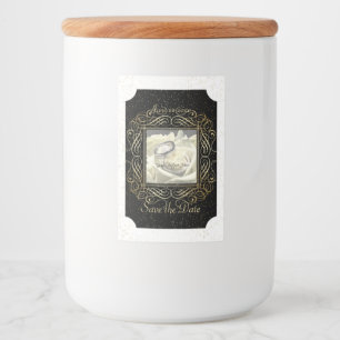 Étiquette Pour Bocaux Enregistrer la date Elegant Gold Foil Dots Script 