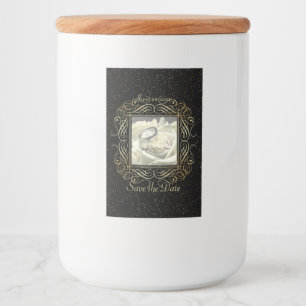 Étiquette Pour Bocaux Enregistrer le script Date Elegant Gold Foil Dots